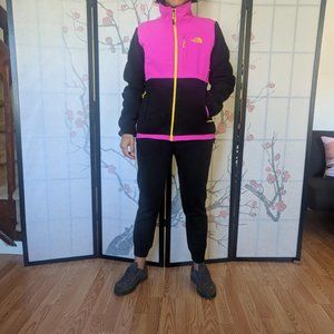 North Face Black Pink Yellow Polartec Jacket